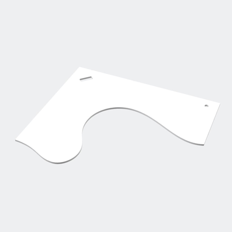 Schreibtischplatte Tina - Span, Weiß - 3D-konfigurierbar