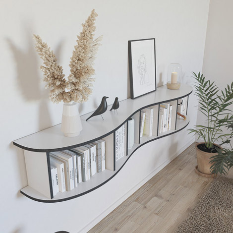 Sideboard nach Maß "Gabbiana" | Konfigurierbar | Weiß MDF Schwarz | 184x35x30 cm