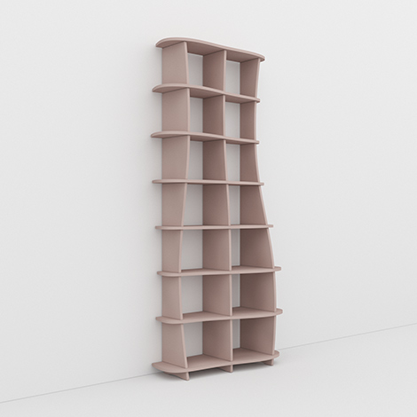 Konfigurierbares Bücherregal, 105x230x40, Edel-Dekor Antikrosa, Design Regal nach Maß "Coco", Regionale Schreiner-Fertigung, Made in Germany