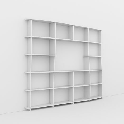 Bücherregal nach Maß | konfigurierbar | 248x200x25 | Weiß Edel-Dekor