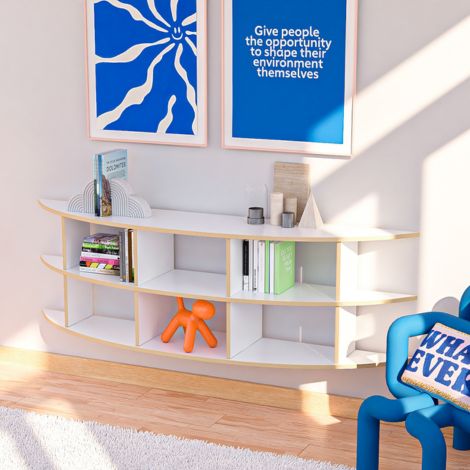 Wandregal nach Maß "Calia" | Konfigurierbar | Weiß MDF | 200x60x34 cm