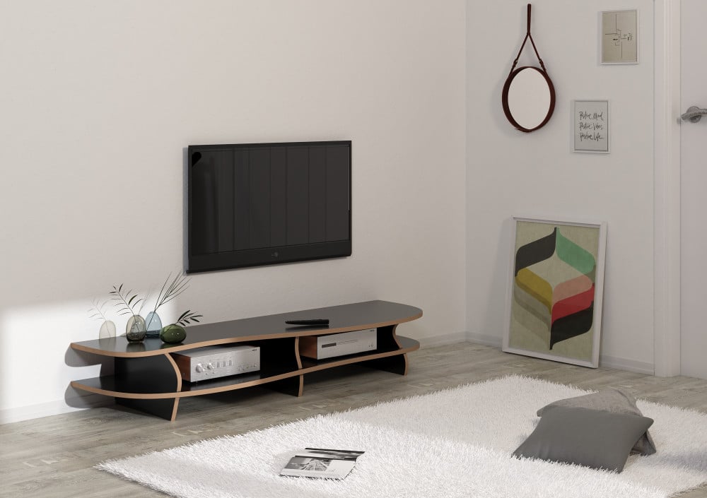 TV-Lowboard Black Carpet - null