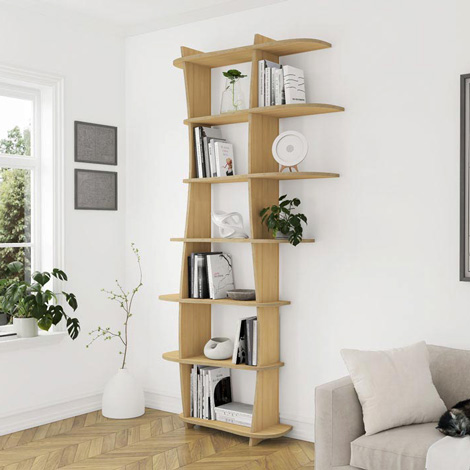 Bücherregal nach Maß "Cocolina" | Konfigurierbar | Weiß MDF | 120x235x35 cm