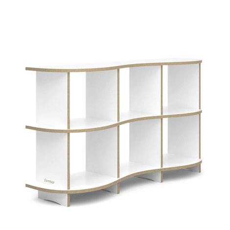 Konfigurierbares Sideboard, 140x80x37, Weiß, MDF Natur, Design Sideboard nach Maß "Wavy 01", Regionale Schreiner-Fertigung, Made in Germany
