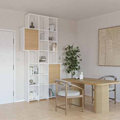 Bücherregal nach Maß | konfigurierbar | 140x270x30 | Span, Weiß