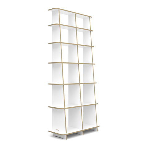 Konfigurierbares Bücherregal, 95x220x39, Weiß, MDF Natur, Design Regal nach Maß "Iconic 02", Regionale Schreiner-Fertigung, Made in Germany