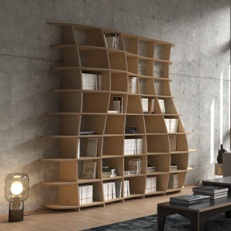 Bücherregal nach Maß "Regona" | Konfigurierbar | Eiche Multiplex | 231x220x55 cm